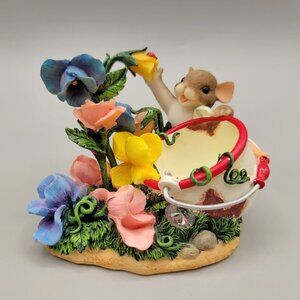 Charming Tails Hi Sweet Pea Figurine Fitz & Floyd Mouse & Flowers Collectible
